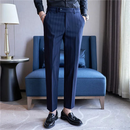 Pinstripe Suit Trousers for Men