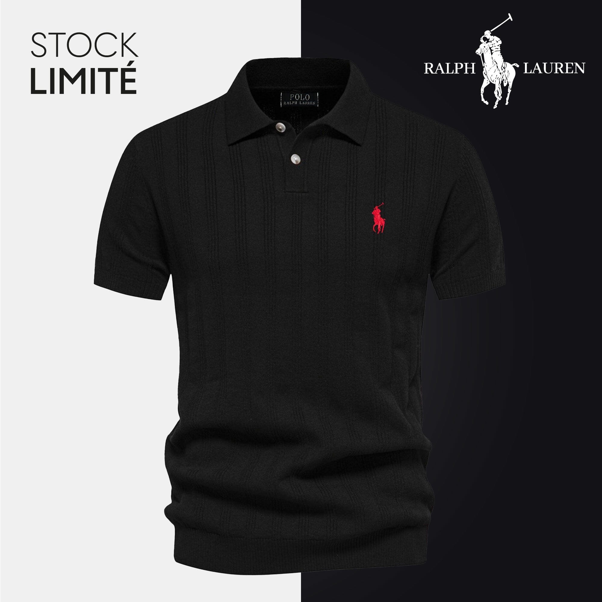 R&L Exclusive Men's Textured Knit Polo Shirt